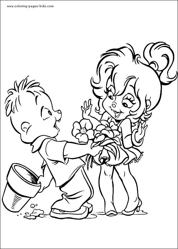 Dessin à colorier Alvin et les Chipmunks #128381 issu de la collection Dessins animés et séries animées, prêt à imprimer