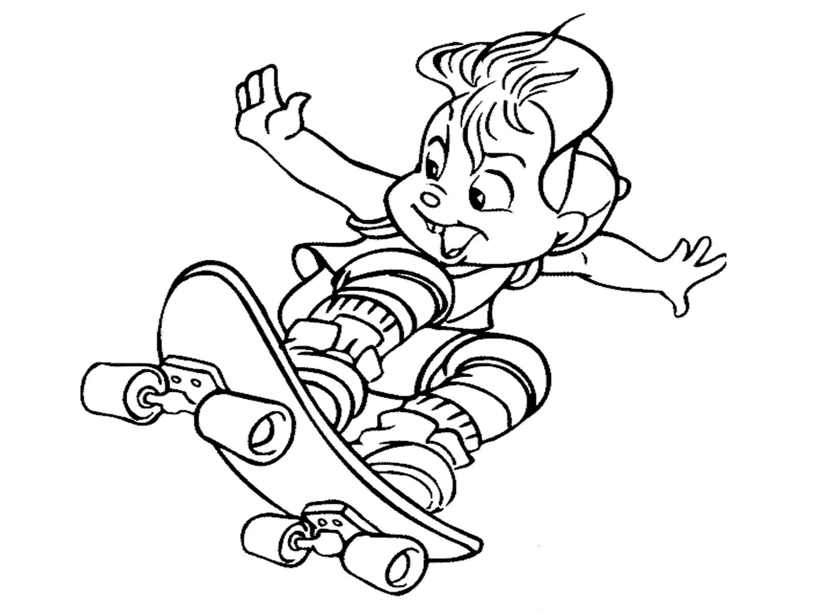 Joli coloriage Alvin et les Chipmunks #128455 de la collection Dessins animés et séries animées, prêt à imprimer pour petits et grands