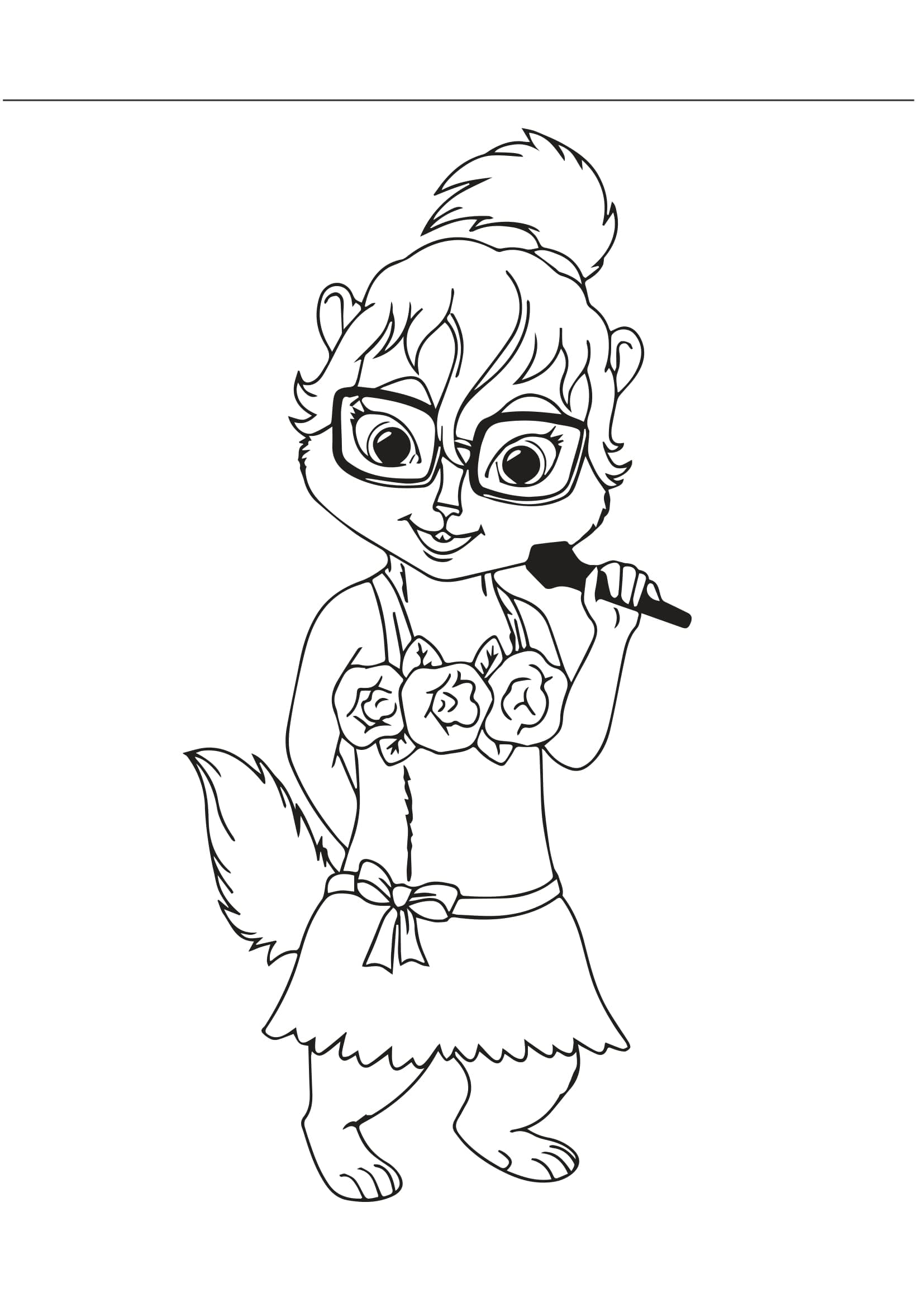 Joli coloriage Alvin et les Chipmunks #203396 de la collection Dessins animés et séries animées, prêt à imprimer pour petits et grands