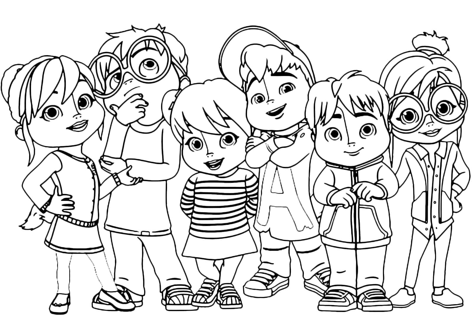 Coloriage à imprimer Alvin et les Chipmunks #203406 de la série Dessins animés et séries animées, gratuit pour enfants et adultes