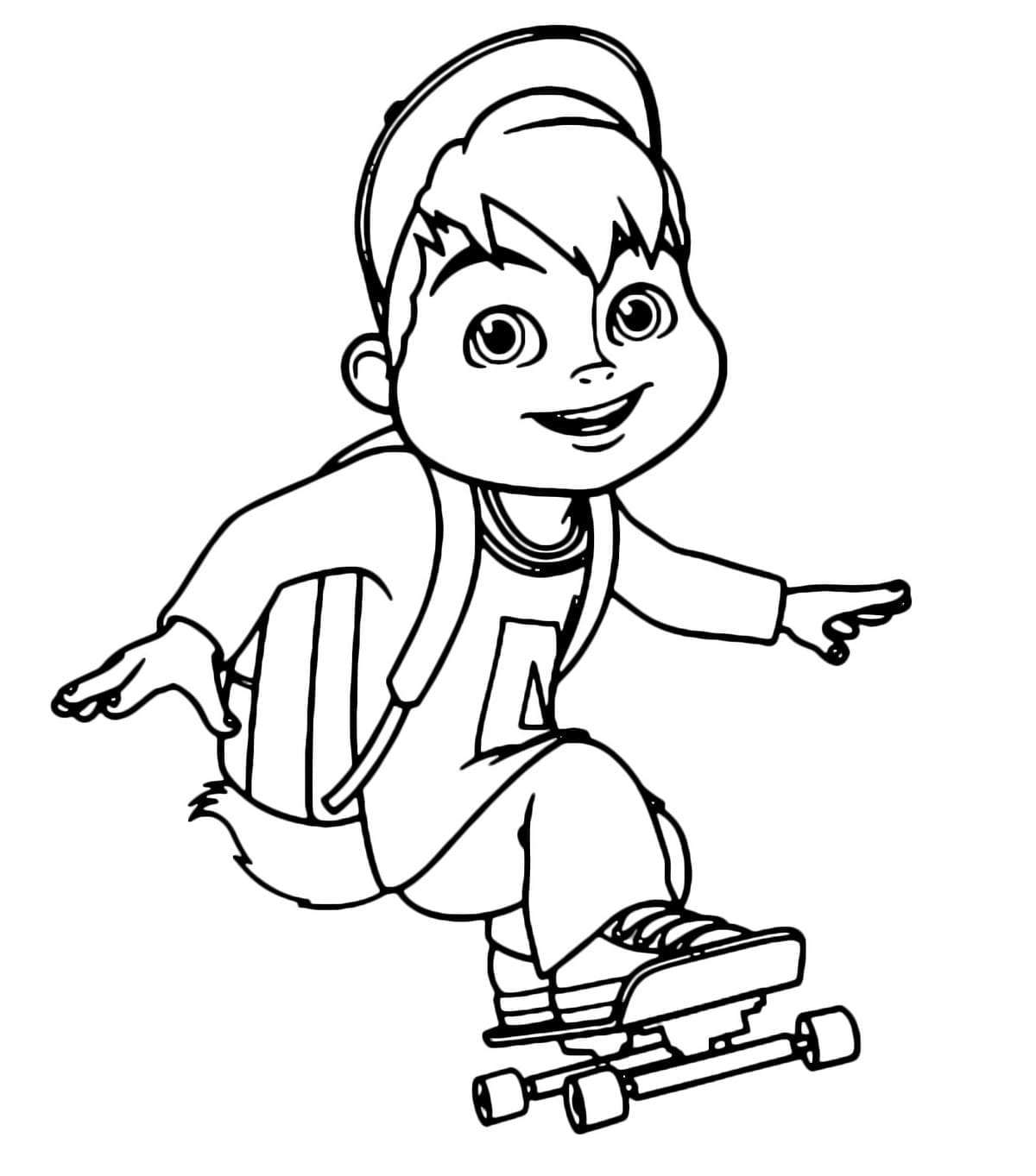 Page de coloriage Alvin et les Chipmunks #203407, collection Dessins animés et séries animées, à imprimer et colorier