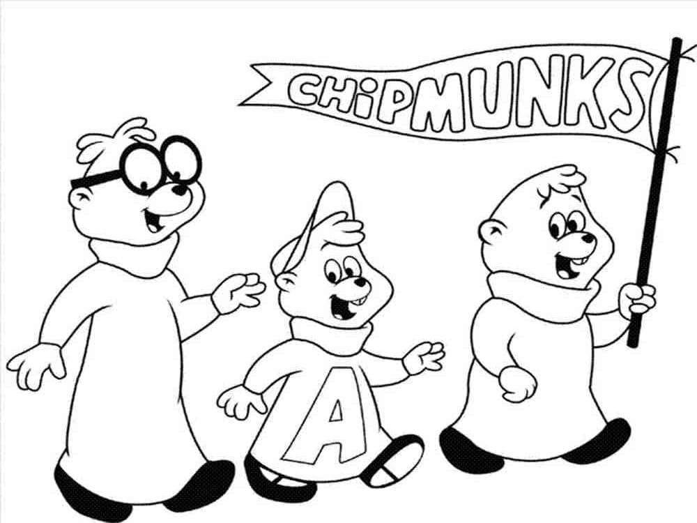 Illustration au trait Alvin et les Chipmunks #203421 de la collection Dessins animés et séries animées à colorier gratuitement