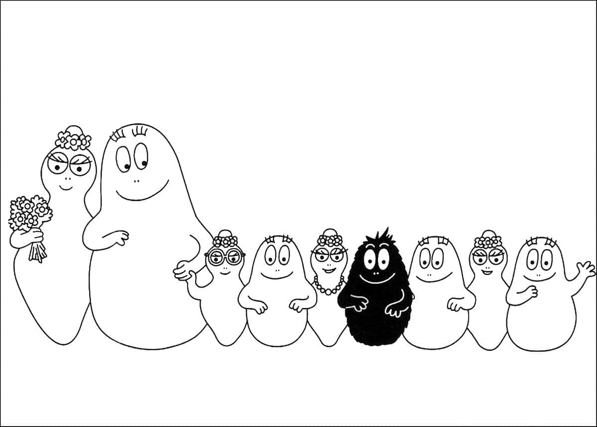 Coloriage gratuit pour enfants et adultes Barbapapa #184627, collection Dessins animés et séries animées