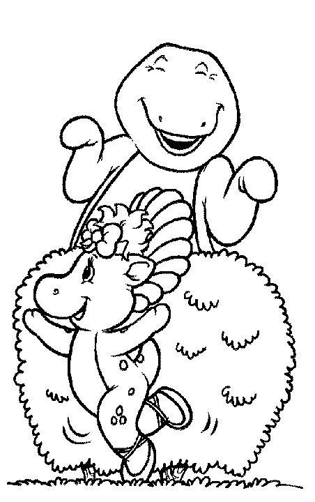 Illustration au trait Barney et ses amis #41012 de la collection Dessins animés et séries animées à colorier gratuitement