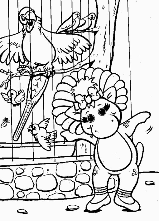 Illustration au trait Barney et ses amis #41013 de la collection Dessins animés et séries animées à colorier gratuitement