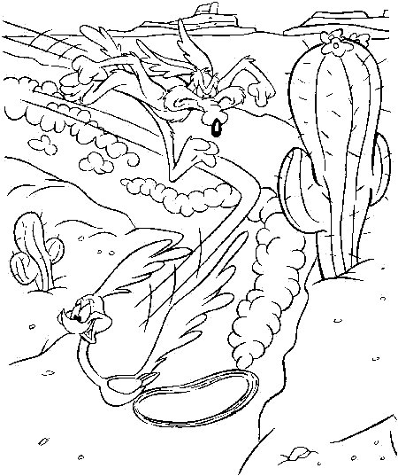 Coloriage gratuit pour enfants et adultes Bip Bip et Coyote #47242, collection Dessins animés et séries animées
