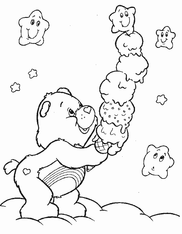 Joli coloriage Bisounours / Calinours #37138 de la collection Dessins animés et séries animées, prêt à imprimer pour petits et grands