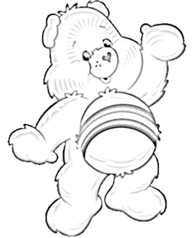 Joli coloriage Bisounours / Calinours #37184 de la collection Dessins animés et séries animées, prêt à imprimer pour petits et grands
