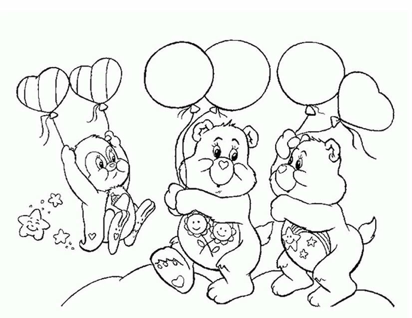 Dessin à colorier Bisounours / Calinours #37195 issu de la collection Dessins animés et séries animées, prêt à imprimer