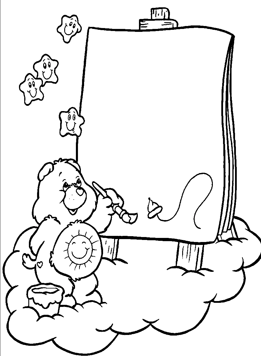 Coloriage Bisounours / Calinours #37231 à imprimer gratuitement, extrait de la collection Dessins animés et séries animées