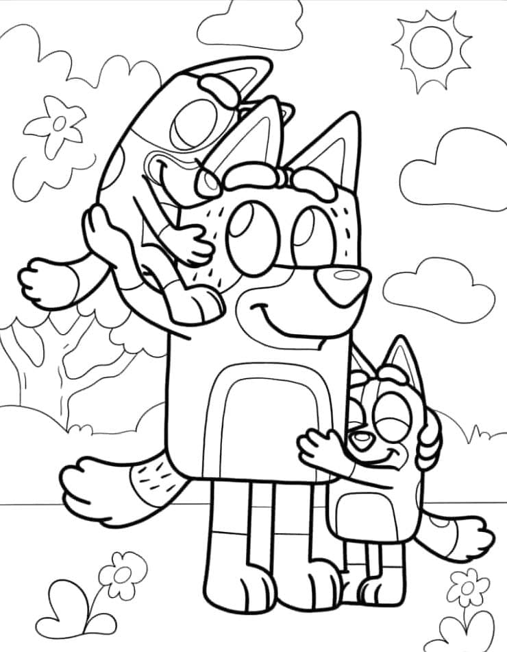 Dessin à colorier: Bluey (Dessins animés et séries animées) #219513 - Coloriages à Imprimer Gratuits