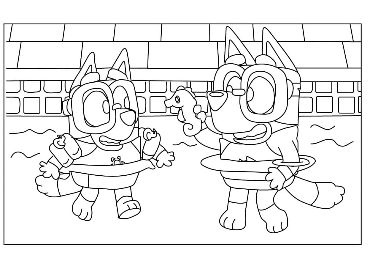 Dessin à colorier: Bluey (Dessins animés et séries animées) #219516 - Coloriages à Imprimer Gratuits