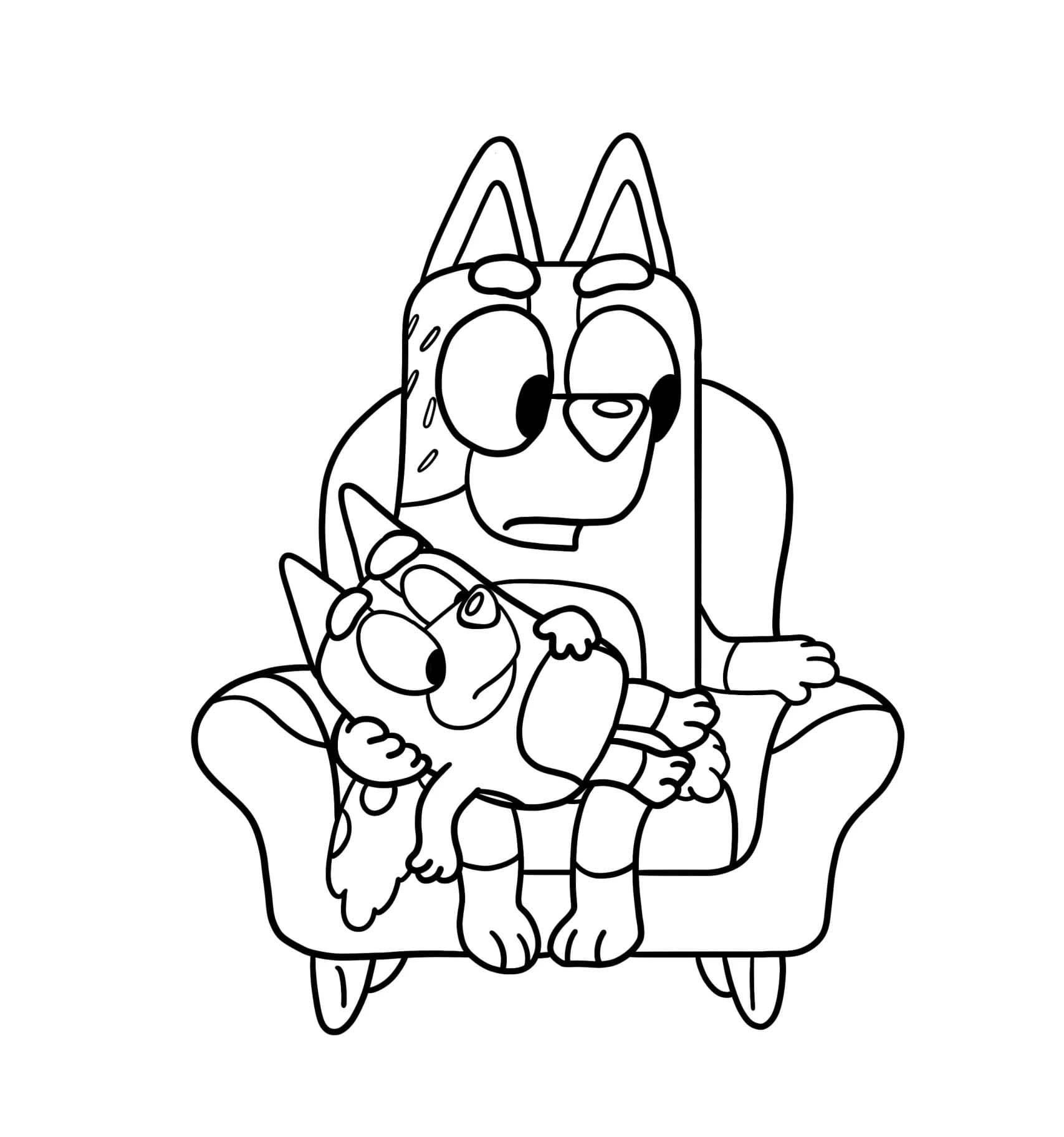 Coloriage gratuit Bluey #219522 de la collection Dessins animés et séries animées à imprimer