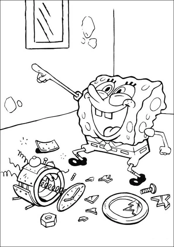 Dessin Bob l'Éponge #33443 à colorier de la série Dessins animés et séries animées, gratuit à télécharger et imprimer
