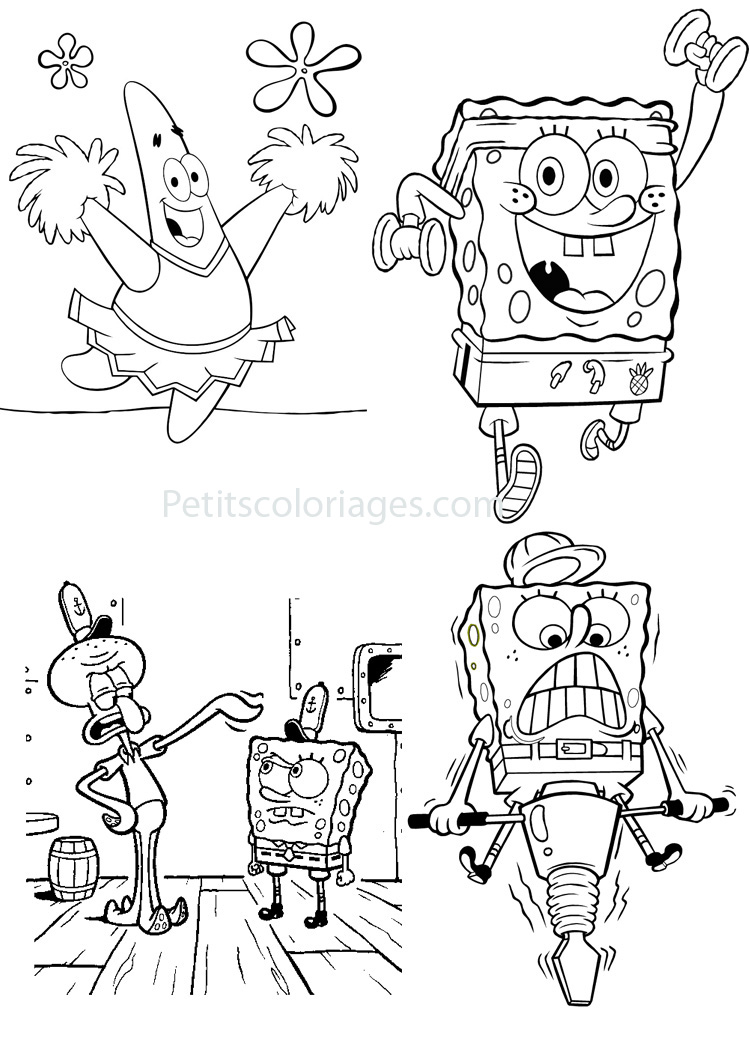 Illustration au trait Bob l'Éponge #33468 de la collection Dessins animés et séries animées à colorier gratuitement