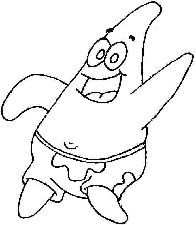 Coloriage Bob l'éponge personnage Patrick souriant et joyeux