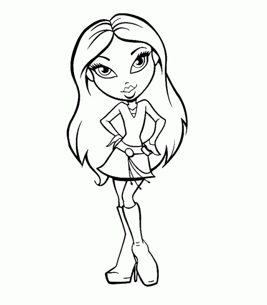 Page de coloriage Bratz #32390, collection Dessins animés et séries animées, à imprimer et colorier