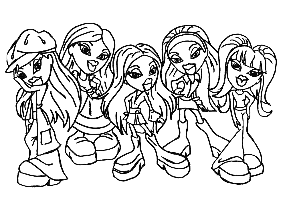 Dessin à colorier Bratz #32528 issu de la collection Dessins animés et séries animées, prêt à imprimer