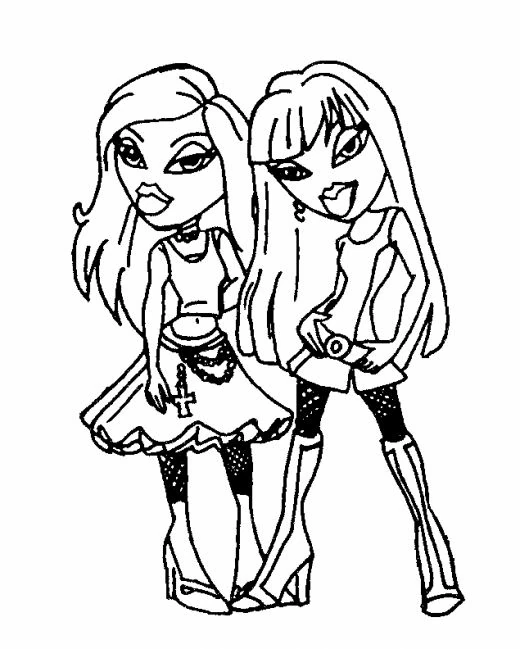 Coloriage gratuit Bratz #32584 de la collection Dessins animés et séries animées à imprimer