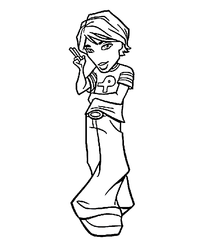 Page de coloriage Bratz #32591, collection Dessins animés et séries animées, à imprimer et colorier