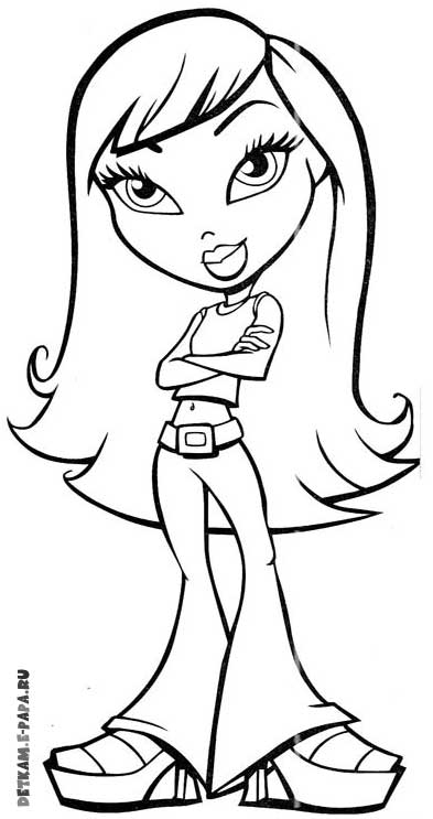Dessin à colorier Bratz #32611 issu de la collection Dessins animés et séries animées, prêt à imprimer