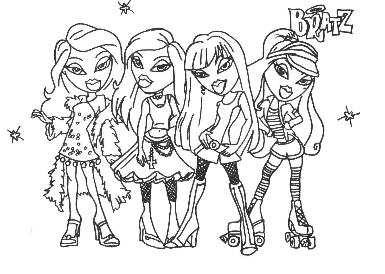 Coloriage gratuit Bratz #32617 de la collection Dessins animés et séries animées à imprimer