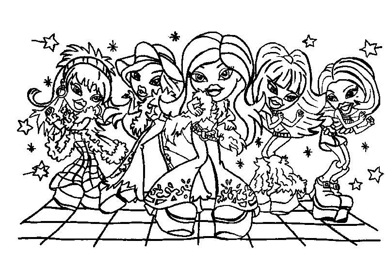 Coloriage gratuit Bratz #32697 de la collection Dessins animés et séries animées à imprimer