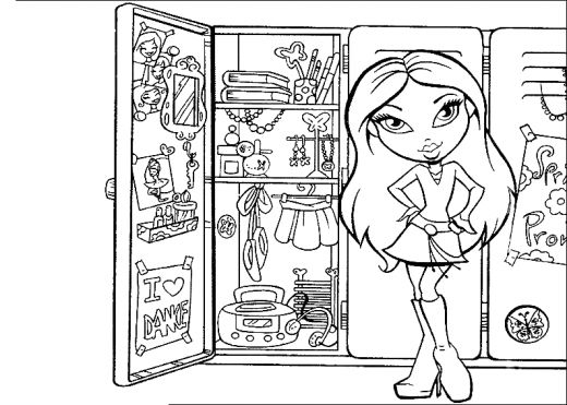 Coloriage Bratz #32742 à imprimer gratuitement, extrait de la collection Dessins animés et séries animées