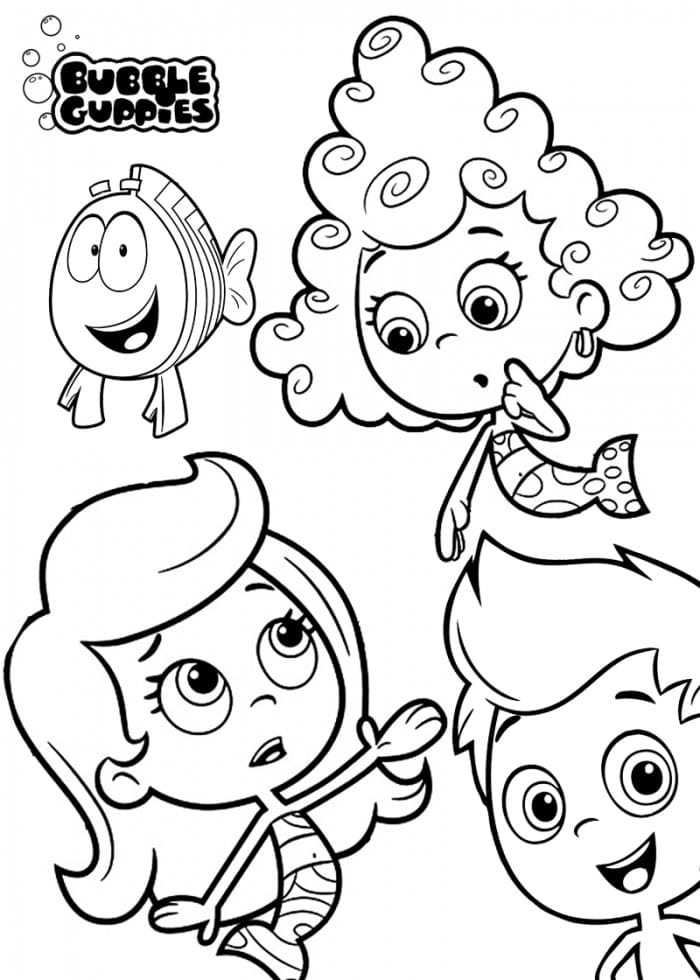 Dessin à colorier Bubulle Guppies #199394 issu de la collection Dessins animés et séries animées, prêt à imprimer
