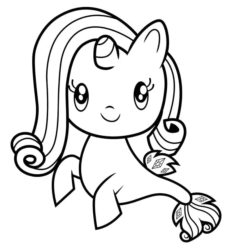 Coloriage Rarity le petit poney mignon