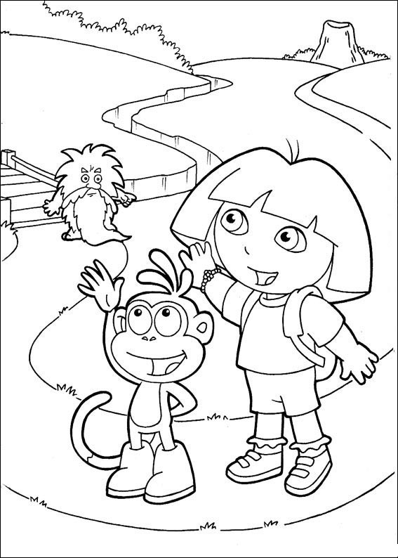 Illustration au trait Dora l'Exploratrice #29725 de la collection Dessins animés et séries animées à colorier gratuitement