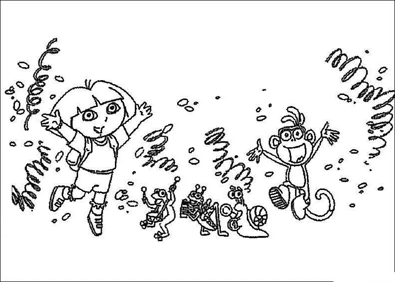 Illustration au trait Dora l'Exploratrice #29835 de la collection Dessins animés et séries animées à colorier gratuitement