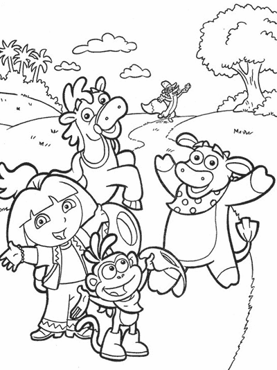Dessin Dora l'Exploratrice #29907 à colorier de la série Dessins animés et séries animées, gratuit à télécharger et imprimer