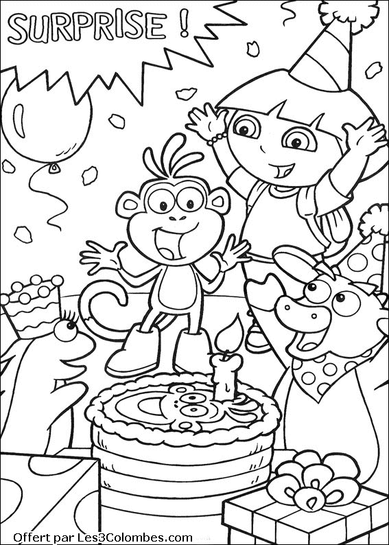 Coloriage imprimable Dora l'Exploratrice #29944 de la collection Dessins animés et séries animées à colorier aux crayons