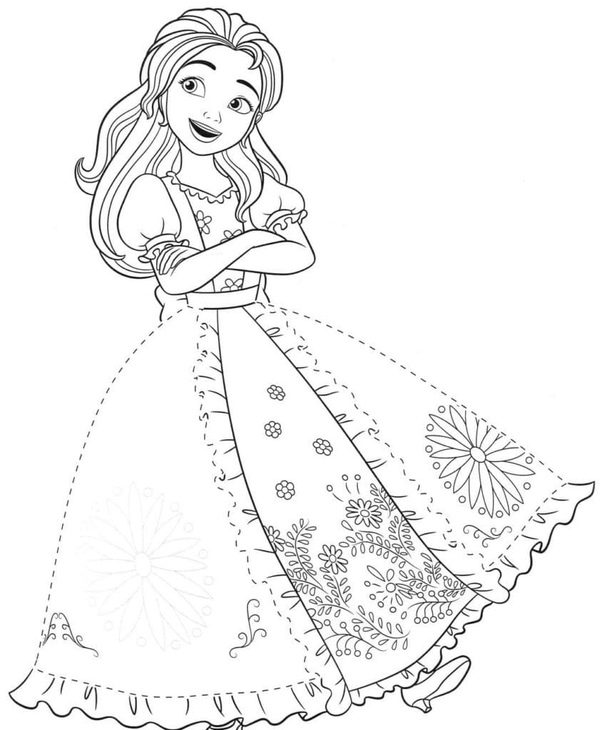 Coloriage imprimable Elena d’Avalor #187249 de la collection Dessins animés et séries animées à colorier aux crayons