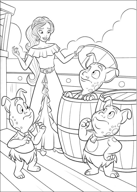 Coloriage imprimable Elena d’Avalor #187261 de la collection Dessins animés et séries animées à colorier aux crayons
