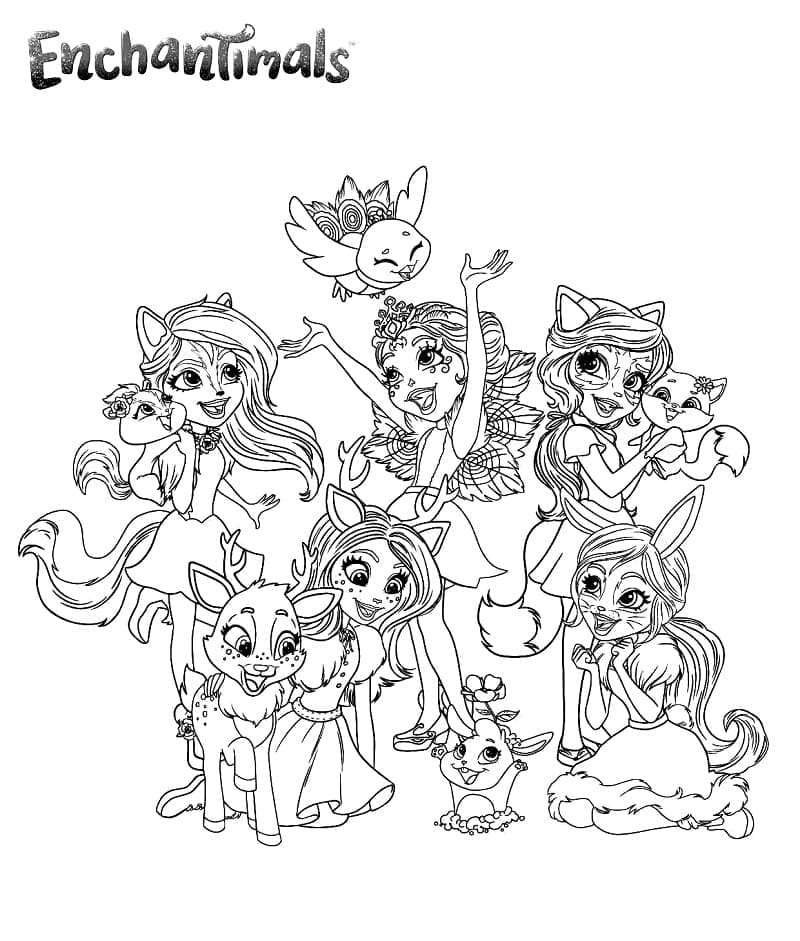 Coloriage imprimable Enchantimals #186412 de la collection Dessins animés et séries animées à colorier aux crayons