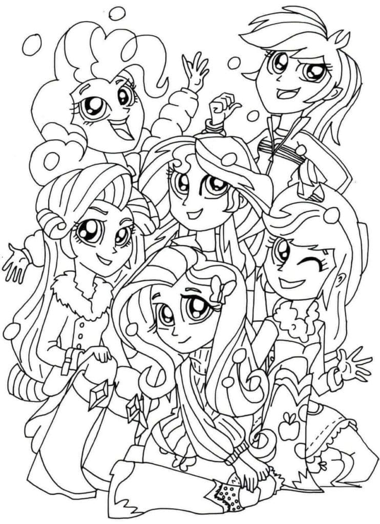 Coloriage gratuit pour enfants et adultes Equestria Girls #197783, collection Dessins animés et séries animées