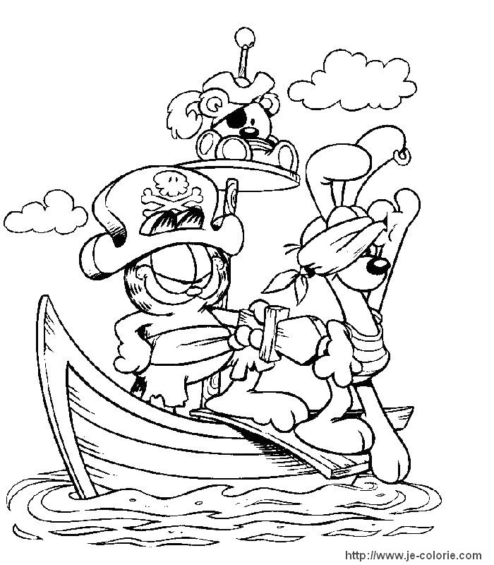 Dessin à colorier Garfield #26261 issu de la collection Dessins animés et séries animées, prêt à imprimer