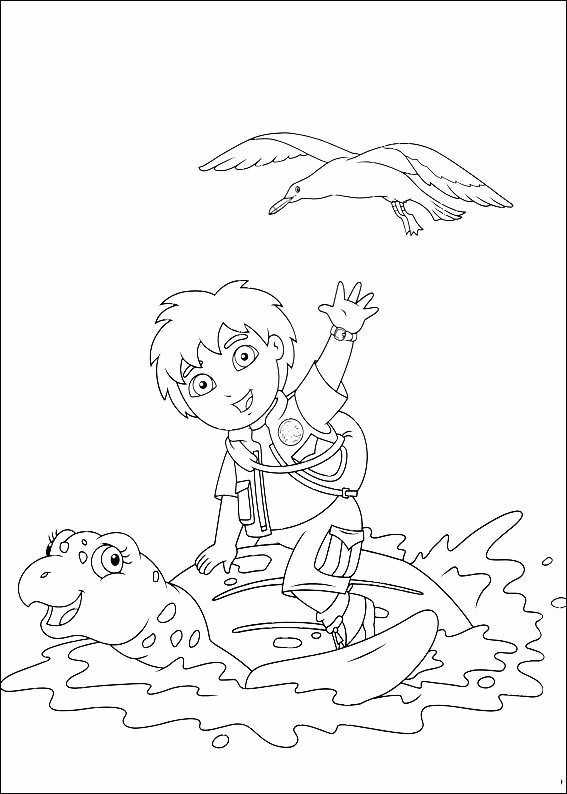 Illustration au trait Go Diego! #48541 de la collection Dessins animés et séries animées à colorier gratuitement