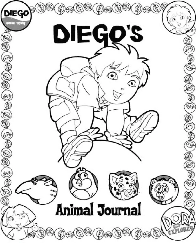 Coloriage gratuit pour enfants et adultes Go Diego! #48578, collection Dessins animés et séries animées