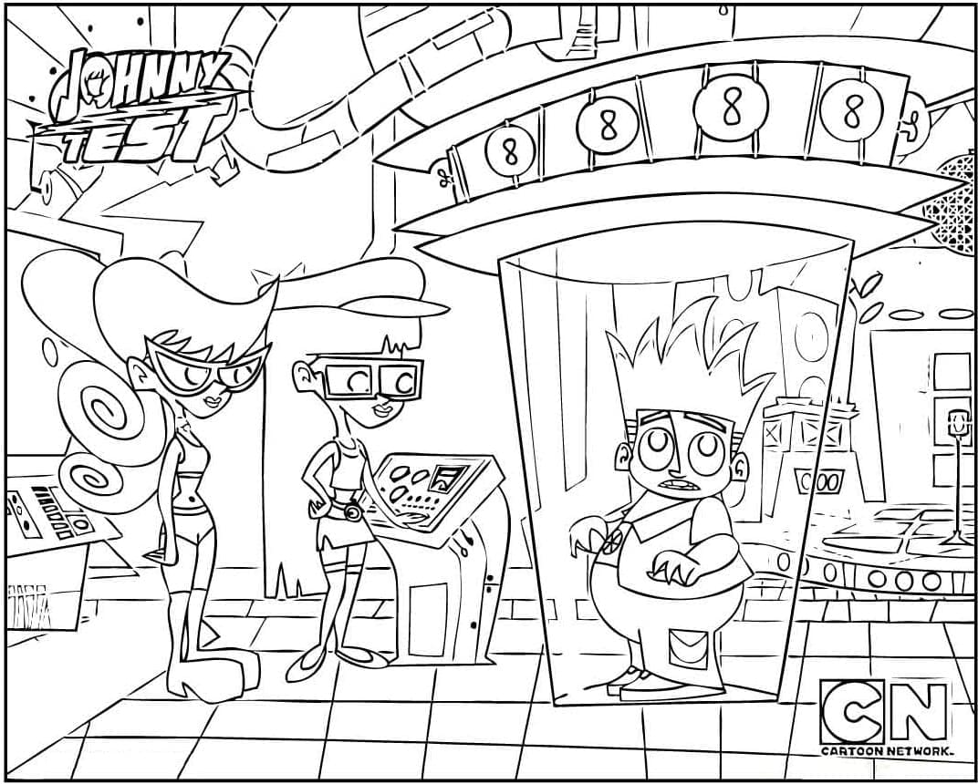 Coloriage Johnny Test #203283 à imprimer gratuitement, extrait de la collection Dessins animés et séries animées