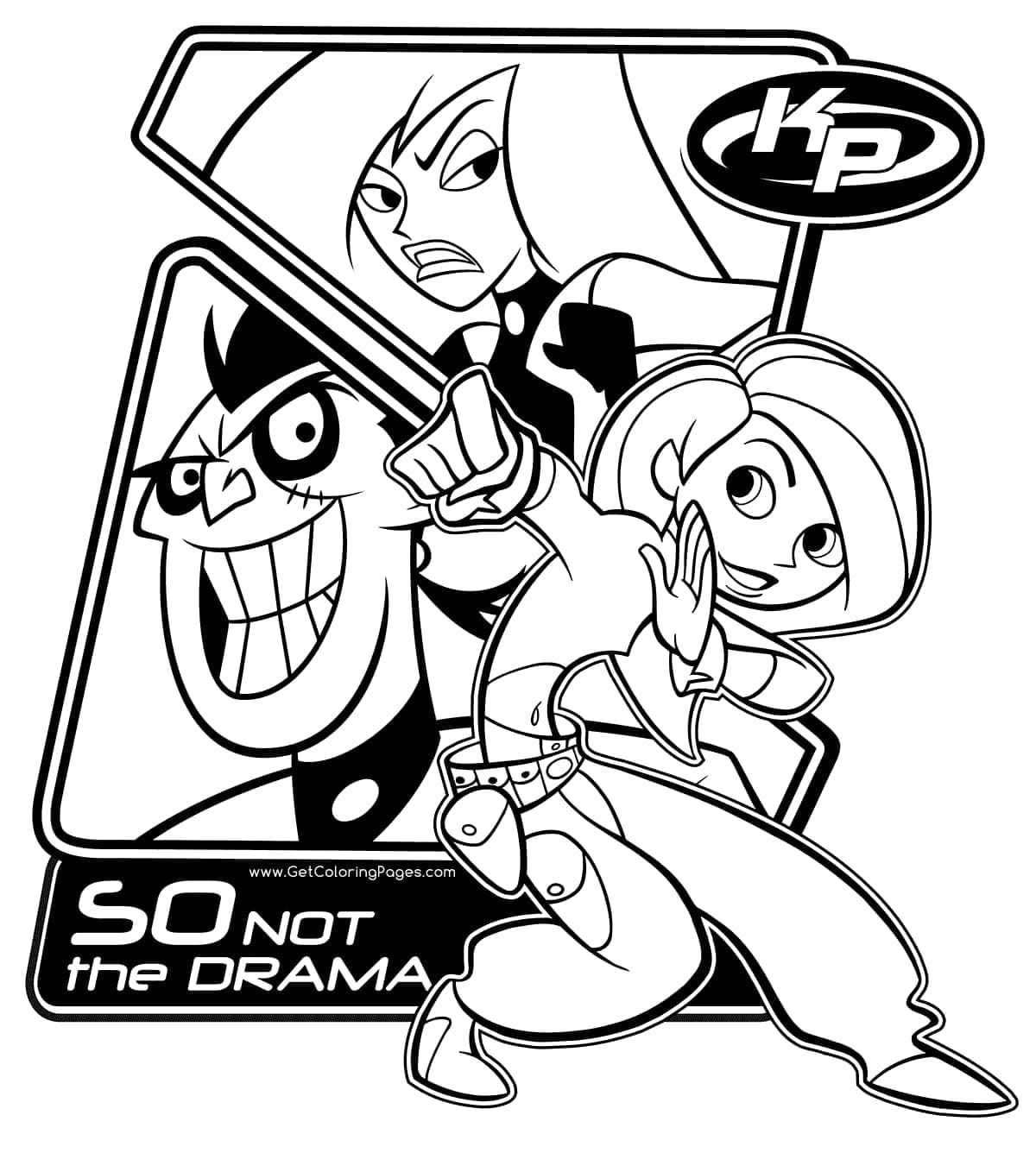 Coloriage imprimable Kim Possible #212343 de la collection Dessins animés et séries animées à colorier aux crayons