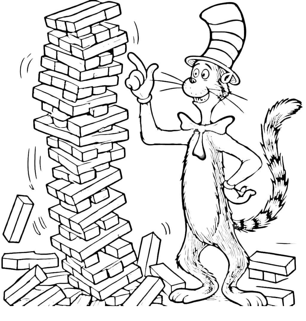 Dessin Le Chat Chapeauté #220489 à colorier de la série Dessins animés et séries animées, gratuit à télécharger et imprimer