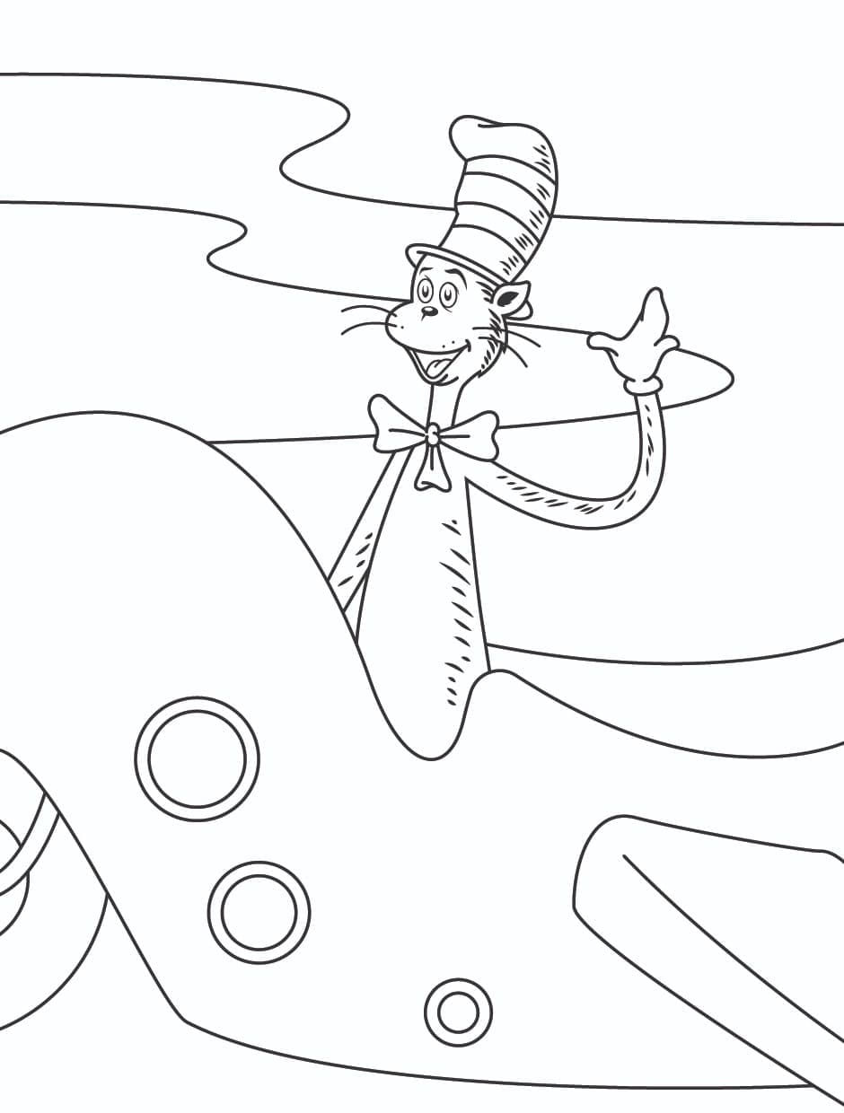 Illustration au trait Le Chat Chapeauté #220510 de la collection Dessins animés et séries animées à colorier gratuitement