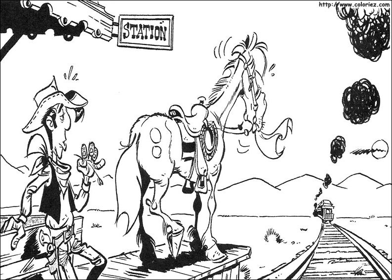 Coloriage gratuit Lucky Luke #25534 de la collection Dessins animés et séries animées à imprimer