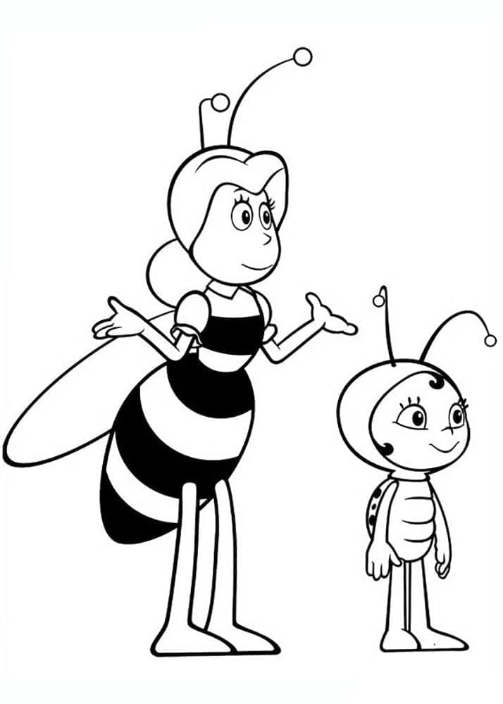 Dessin à colorier Maya l'abeille #202569 issu de la collection Dessins animés et séries animées, prêt à imprimer