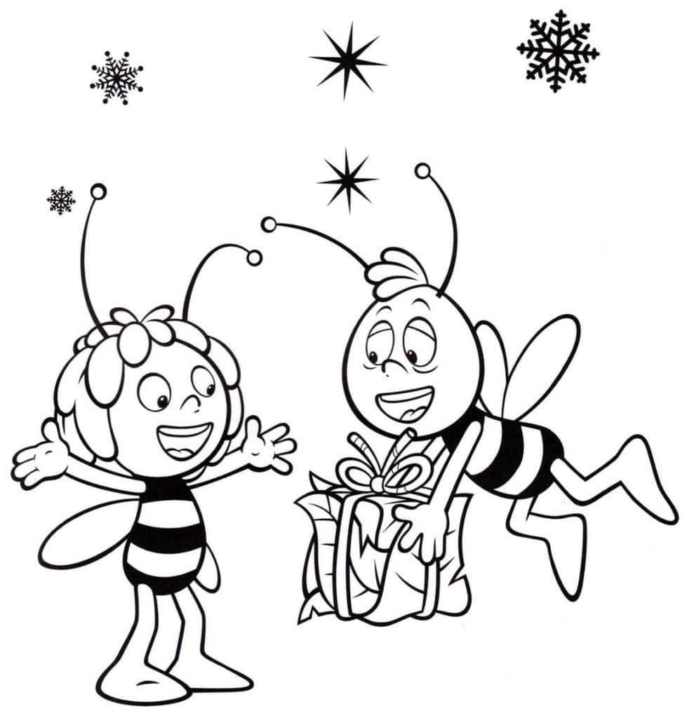 Coloriage gratuit pour enfants et adultes Maya l'abeille #202579, collection Dessins animés et séries animées