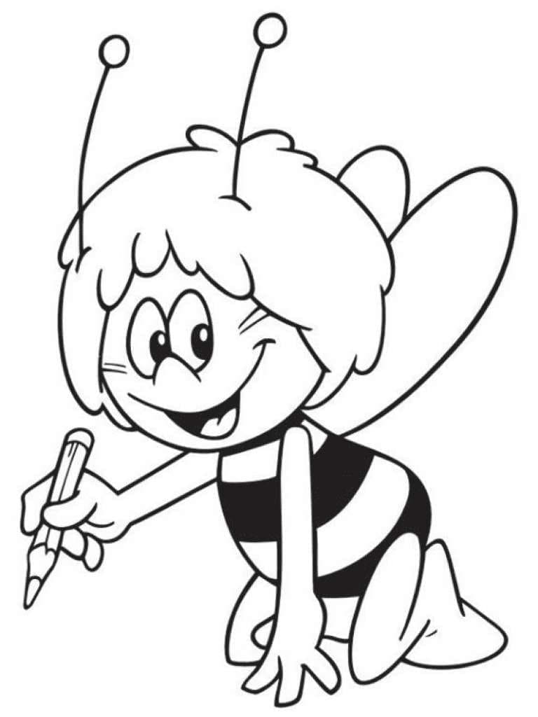 Coloriage gratuit pour enfants et adultes Maya l'abeille #202587, collection Dessins animés et séries animées