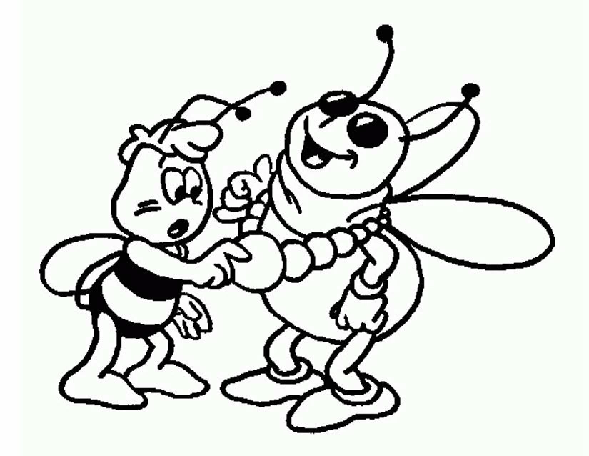 Coloriage imprimable Maya l'abeille #28226 de la collection Dessins animés et séries animées à colorier aux crayons